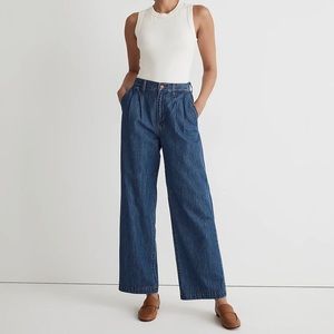 Madewell Harlow Wide-Leg Jean High Rise Baggy Straight Pleated Full Length